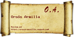 Orsós Armilla névjegykártya