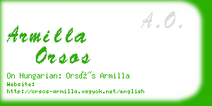 armilla orsos business card